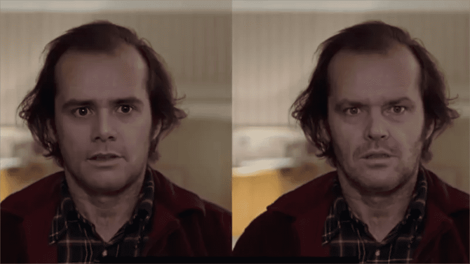 Deepfake de Jim Carrey imitando a Jack Nicholson